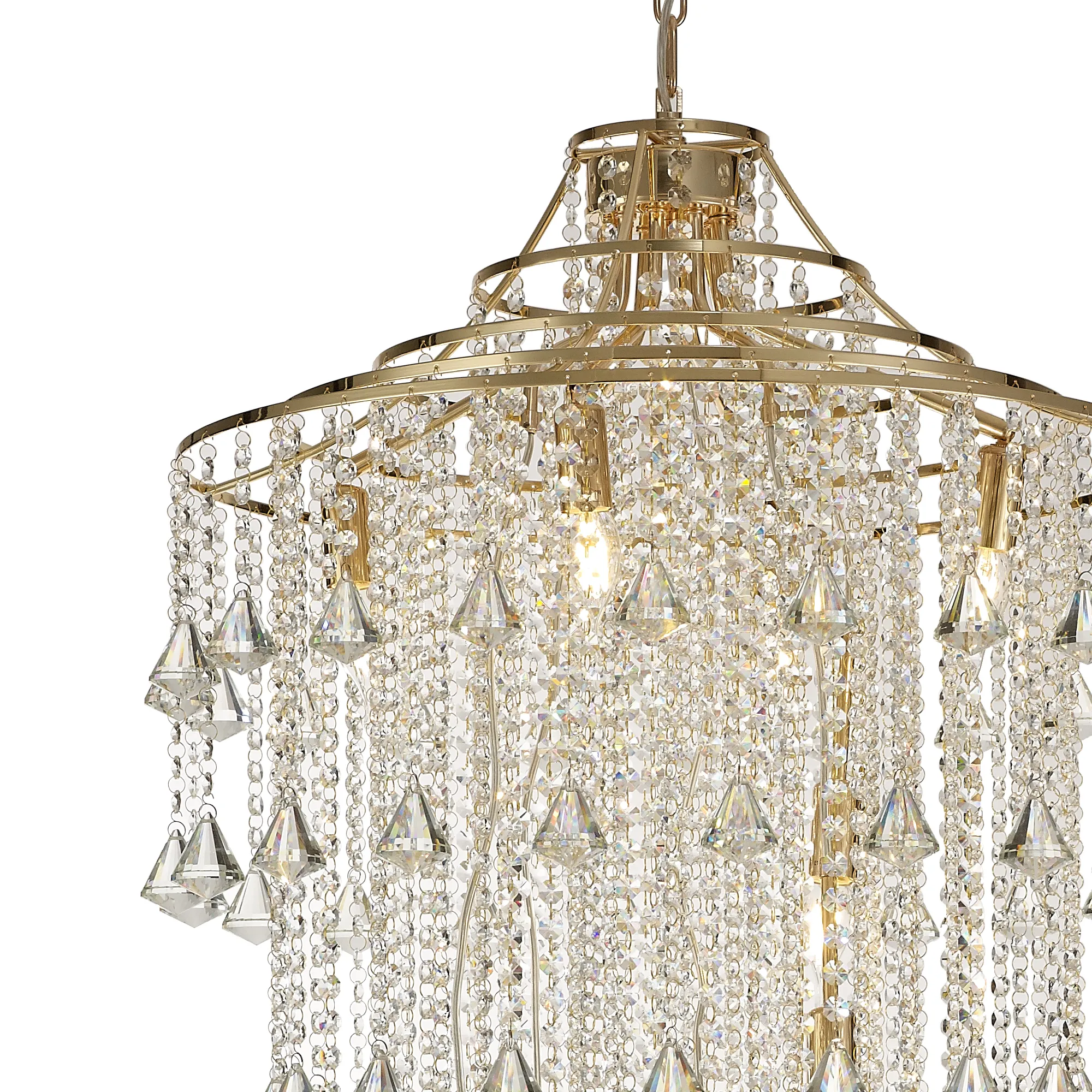 Inina Crystal Chandelier 9 Light (17kg) French Gold IL32775  Diyas Inina French Gold